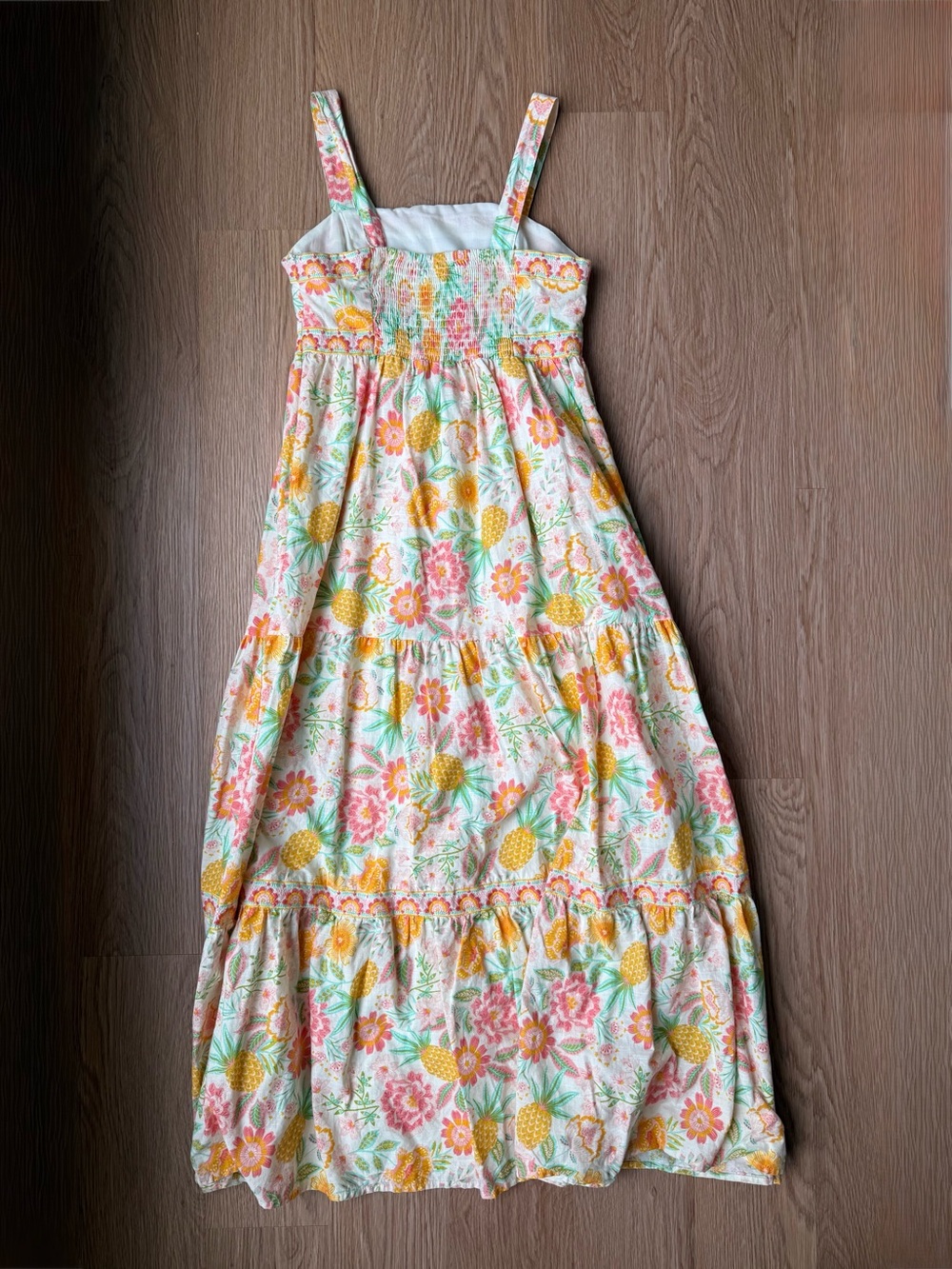 Rachel Zoe Tropical Pineapple Floral Embroidered Tiered Maxi Dress | Size 6 - Picture 2 of 10
